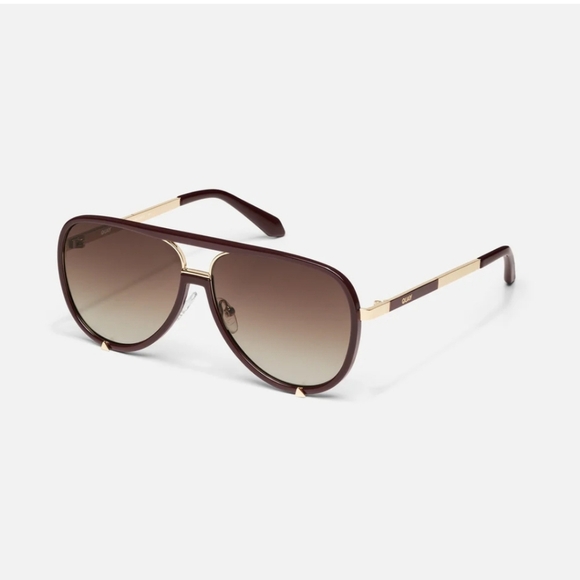 Quay High Profile Espresso Frame Brown Lens aviator sunglasses new in black case - Picture 1 of 5